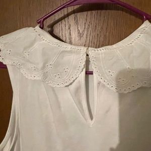 A New Day White Eyelet Collared Tank-top - New With Tags Medium